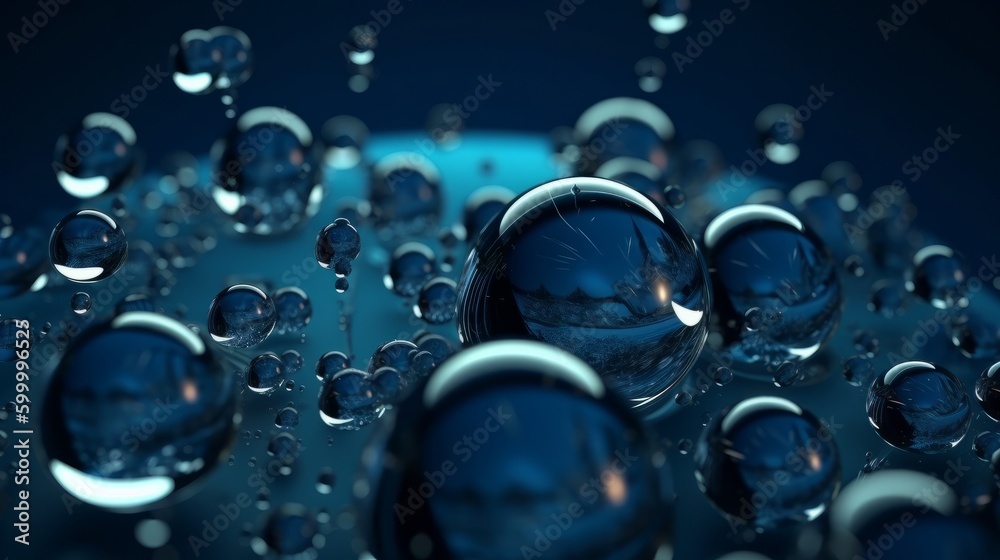 Poster Water droplets forming a mesmerizing pattern. Generative ai
