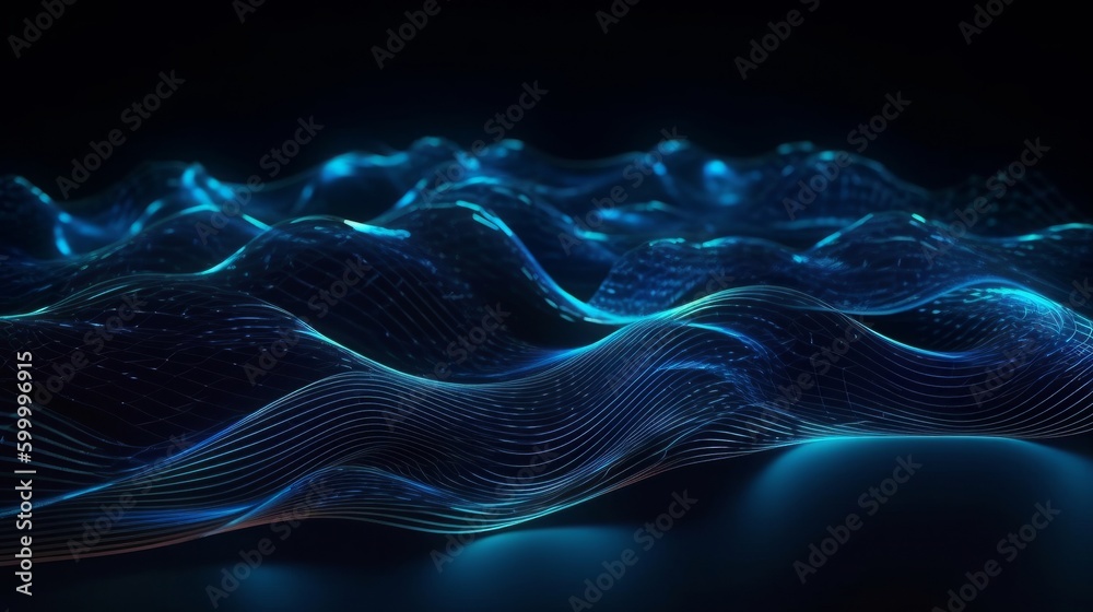 Fototapete a digitally abstract pattern of flowing curves and lines. generative ai