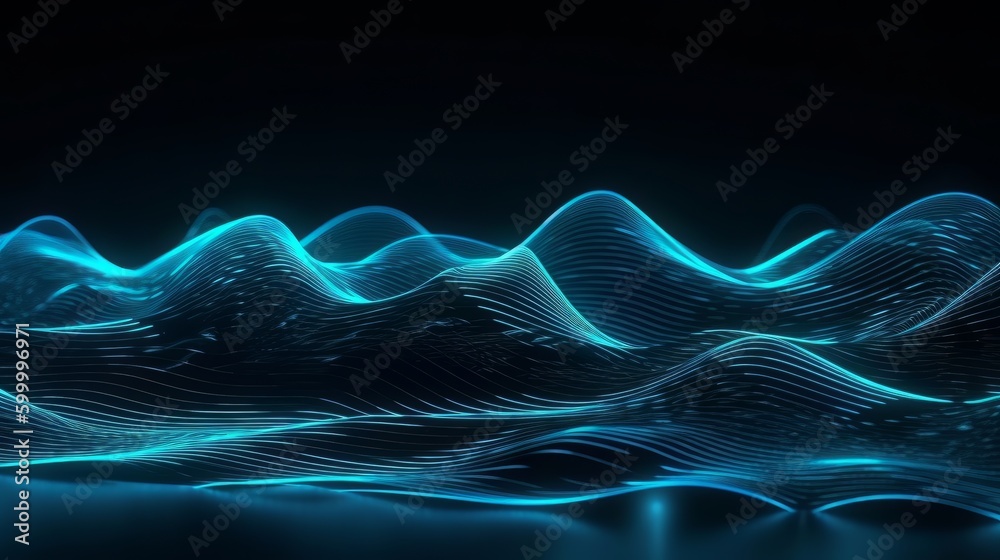 Aufkleber A digitally abstract background with flowing curves and lines. Generative ai