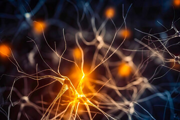 An image of neurons responsible for motor function, such as neurons in the motor cortex. Generative AI