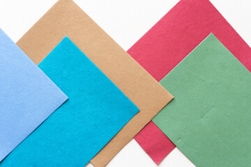 brightly colored layered paper cards background