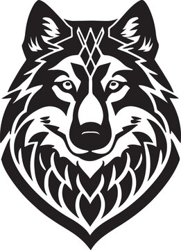 Incredible and powerful wolf emblem art vector
