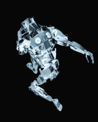 cyber mech is jumping fast rear view