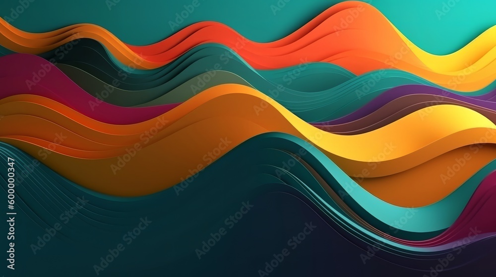 Aufkleber A vibrant abstract background with flowing waves and colorful shapes. Generative ai