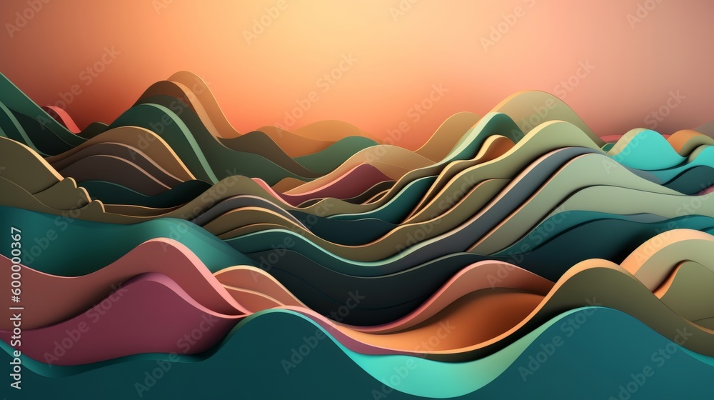 Poster Abstract background with flowing waves and vibrant colors. Generative ai