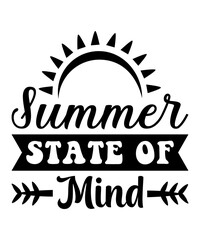 Summer holidays typography inspirational quotes or sayings design for t-shirts, mugs, greeting cards, photo overlays, decor prints and poster vector illustration