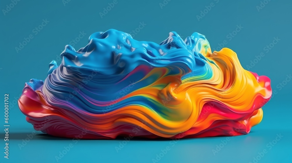 Poster a vibrant and colorful object against a vivid blue background. generative ai
