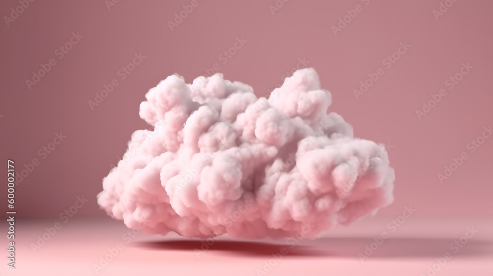 Aufkleber Pink clouds floating on a pink surface, creating a dreamy and surreal atmosphere. Generative ai