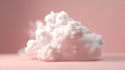 A white powder cloud on a vibrant pink background. Generative ai