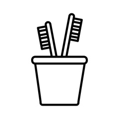 Toothbrush and glass icon,vector illustration. vector toothbrush and glass icon illustration isolated on White background.eps