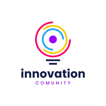 Modern light bulb combination logo formed from many lines. It is suitable for use for innovation-based company logos
