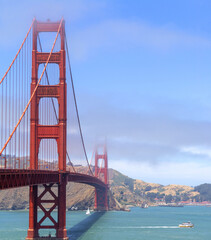 Golden Gate Bridge in fog, San Francisco