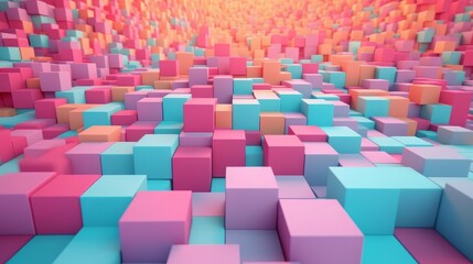 Obraz premium Colorful Cubes Abstract Background. Generative ai