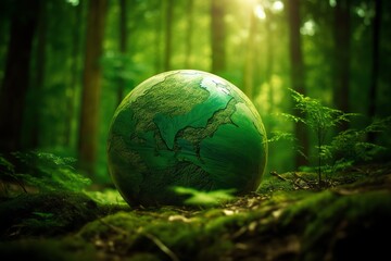 Obraz na płótnie Canvas green earth in the forest