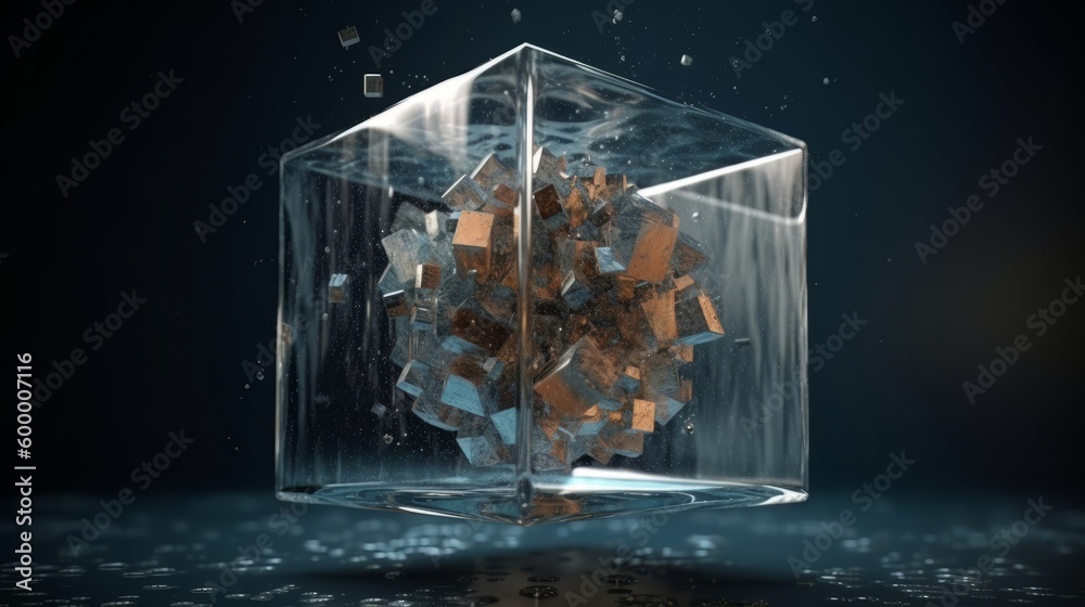 Aufkleber A cube containing smaller cubes inside. Generative ai
