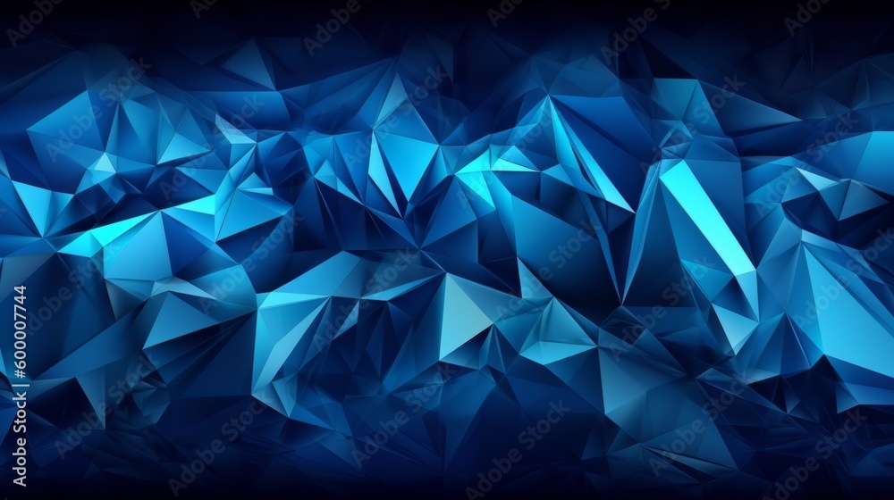 Poster A blue abstract background made of intersecting triangular shapes. Generative ai