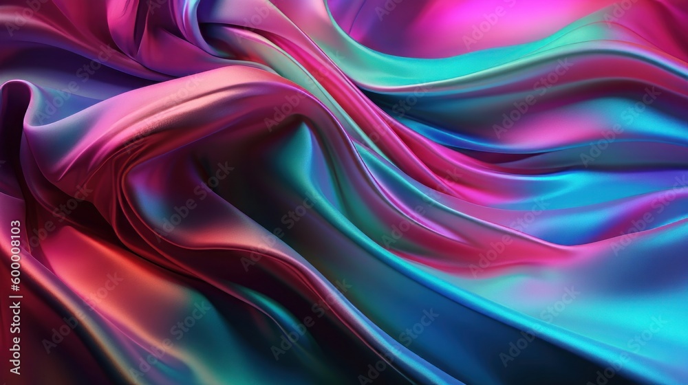 Poster A vibrant and dynamic abstract art piece with flowing waves of color. Generative ai