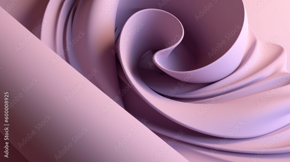 Poster a minimalist white sculpture with curved lines. generative ai
