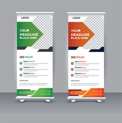 modern and clean Roll up template banner, creative concept, city vector, corporate roll-up banner layout, Retractable banner stand, stand design, Pull up, x-stand, vector illustration