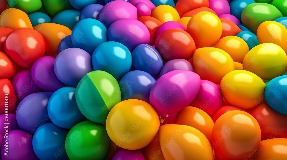 Aufkleber a vibrant cluster of helium-filled balloons soaring in the sky. generative ai