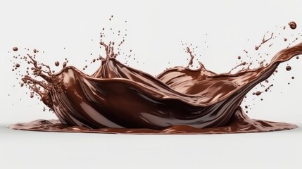 A splatter of chocolate on a clean white surface. Generative ai