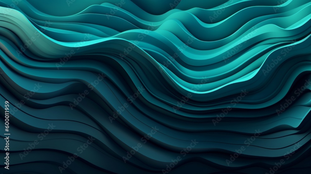 Aufkleber A blue abstract background with flowing waves. Generative ai