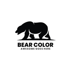 bear color logo design silhouette