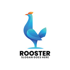 Rooster logo design gradient colorful