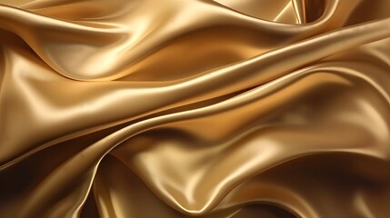 Close-Up View of Luxurious Gold Satin Fabric. Generative ai