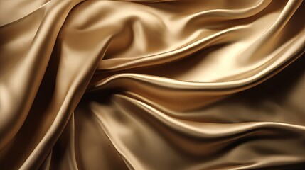 Fototapeta premium A close-up view of shiny golden satin fabric with a luxurious texture. Generative ai