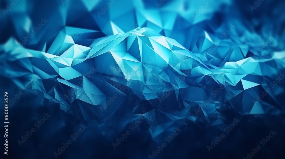 Aufkleber A blue abstract background made up of small triangles. Generative ai