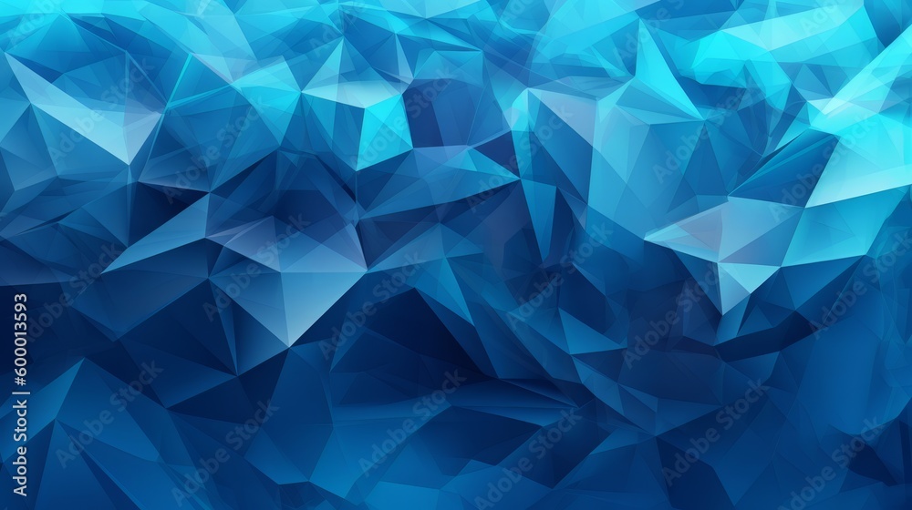 Aufkleber A geometric abstract background with blue triangles. Generative ai