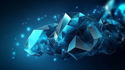 A blue diamond abstract background. Generative ai