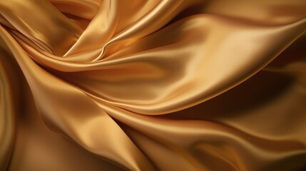 Fototapeta premium A close-up view of a shimmering gold satin fabric texture. Generative ai
