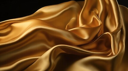 Obraz premium A luxurious gold satin fabric texture. Generative ai