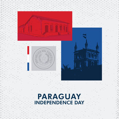 VECTORS. Editable banner for the Paraguay Independence Day, May 14