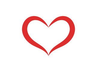 Love heart color line logo design.	