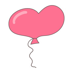 balloon pink heart valentine's day date celebration birthday element