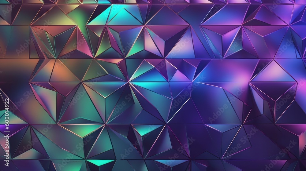 Aufkleber a vibrant and diverse geometric patterned wall. generative ai
