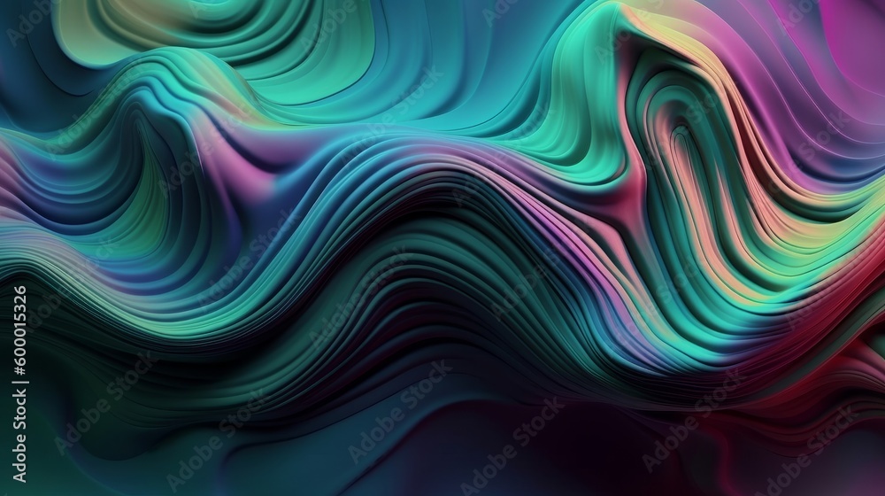 Aufkleber colorful wavy lines abstract background. generative ai