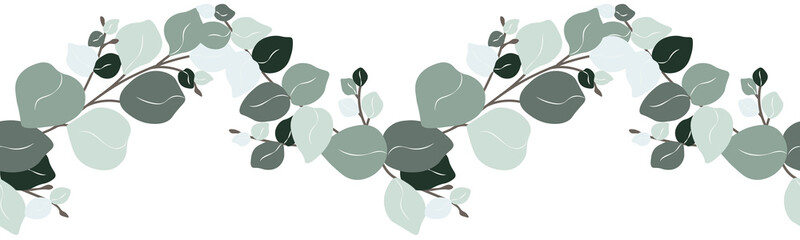 Eucalyptus leaf hand drawn vector