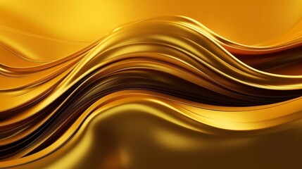 A golden abstract background with flowing lines. Generative ai
