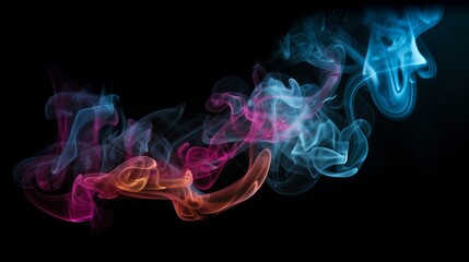 Colorful smoke on a black background. Generative ai