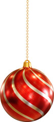 3D Render Red Christmas Ball