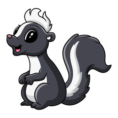 Cute baby skunk a sitting
