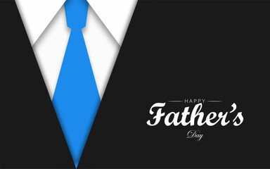 Happy Father's Day greeting. Vector background with necktie, costume, vector illustration