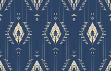 Fototapeta na wymiar Ethnic abstract ikat art. Fabric Morocco, geometric ethnic pattern seamless color oriental. Background, Design for fabric, curtain, carpet, wallpaper, clothing, wrapping, Batik, vector illustration