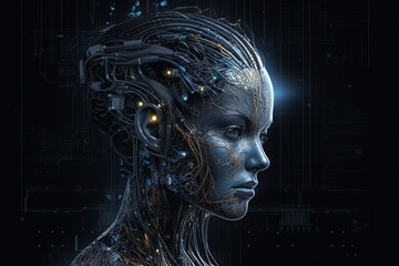 Advanced Artificial Intelligence Robot Created with Generative AI