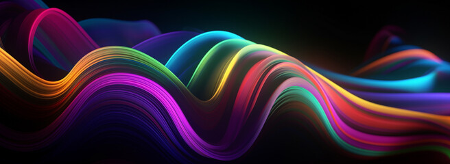 abstract background beautiful wave displayed on black background