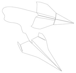 One continuous line of Paper Airplanes. Thin Line Illustration vector concept. Contour Drawing Creative ideas.